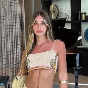 OCEANUS  Peach Top Size S
Melodie Co-ord Hand Embroidered Crystal